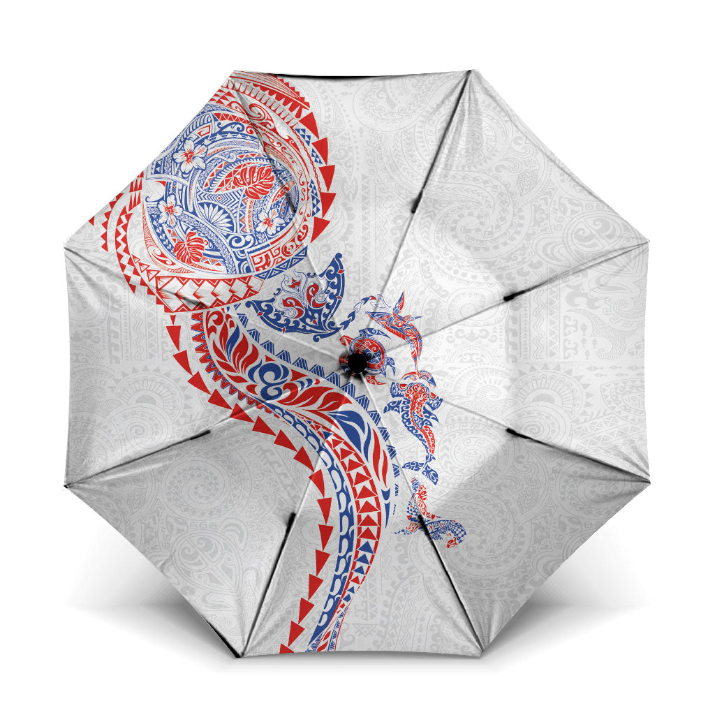 Hawaiian Kakau Tribal Sea Animals Tattoos Umbrella Hawaii Flag Color Inspired