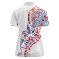 Hawaiian Kakau Tribal Sea Animals Tattoos Women Polo Shirt Hawaii Flag Color Inspired LT03 - Polynesian Pride