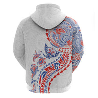 Hawaiian Kakau Tribal Sea Animals Tattoos Zip Hoodie Hawaii Flag Color Inspired