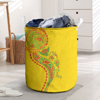 Hawaiian Kakau Tribal Sea Animals Tattoos Laundry Basket Kanaka Maoli Flag Color Inspired