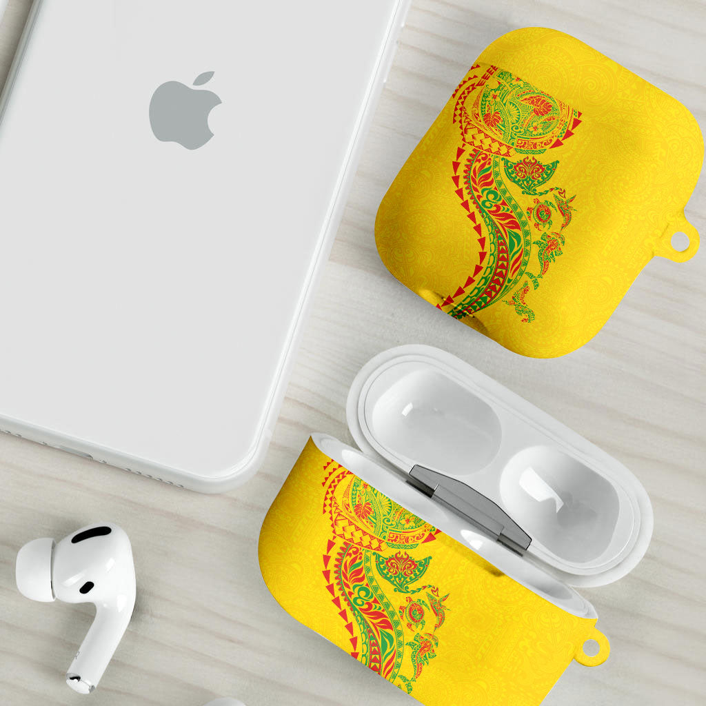 Hawaiian Kakau Tribal Sea Animals Tattoos AirPods Case Kanaka Maoli Flag Color Inspired