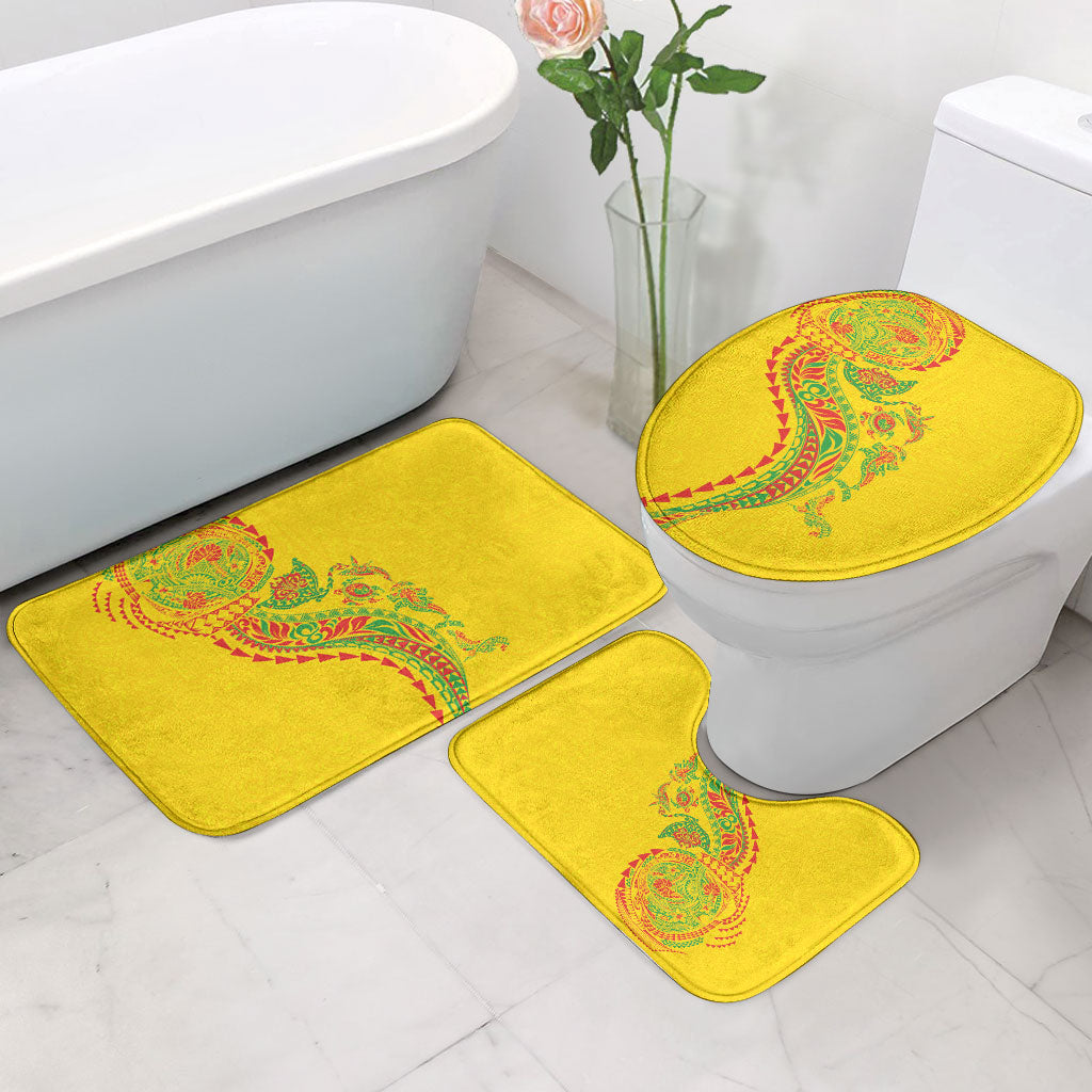 Hawaiian Kakau Tribal Sea Animals Tattoos Bathroom Set Kanaka Maoli Flag Color Inspired