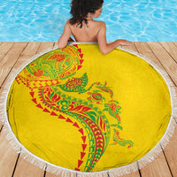 Hawaiian Kakau Tribal Sea Animals Tattoos Beach Blanket Kanaka Maoli Flag Color Inspired