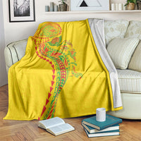 Hawaiian Kakau Tribal Sea Animals Tattoos Blanket Kanaka Maoli Flag Color Inspired