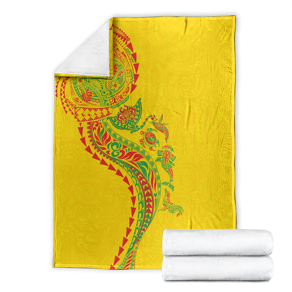 Hawaiian Kakau Tribal Sea Animals Tattoos Blanket Kanaka Maoli Flag Color Inspired