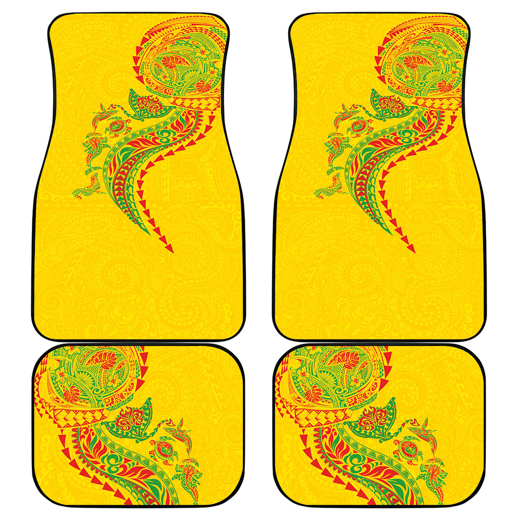 Hawaiian Kakau Tribal Sea Animals Tattoos Car Mats Kanaka Maoli Flag Color Inspired
