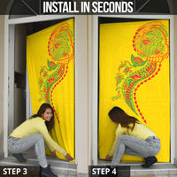 Hawaiian Kakau Tribal Sea Animals Tattoos Door Cover Kanaka Maoli Flag Color Inspired LT03 - Polynesian Pride