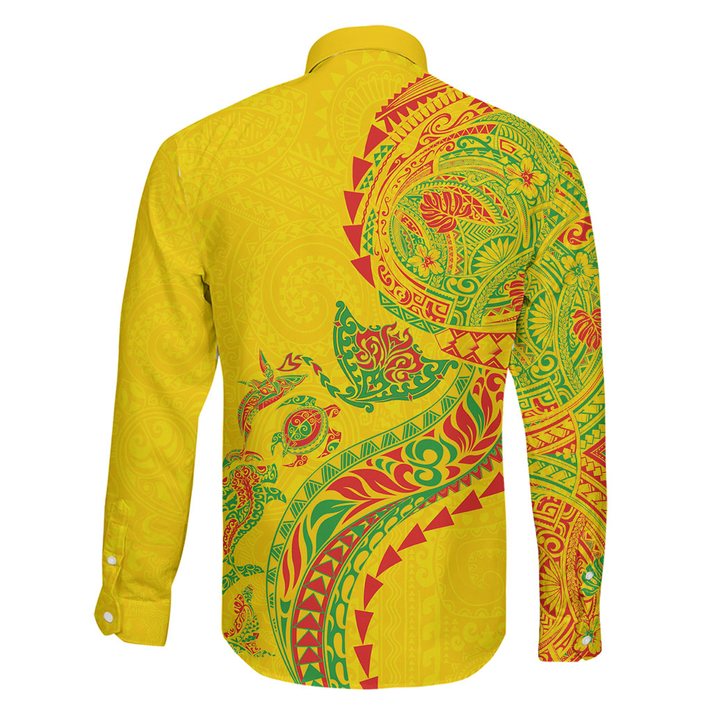 Hawaiian Kakau Tribal Sea Animals Tattoos Family Matching Puletasi and Hawaiian Shirt Kanaka Maoli Flag Color Inspired LT03 - Polynesian Pride