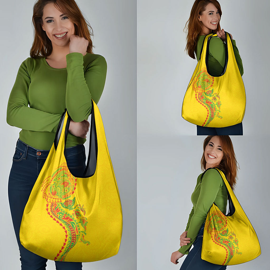 Hawaiian Kakau Tribal Sea Animals Tattoos Grocery Bag Kanaka Maoli Flag Color Inspired
