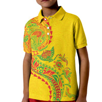 Hawaiian Kakau Tribal Sea Animals Tattoos Kid Polo Shirt Kanaka Maoli Flag Color Inspired LT03 Kid Multicolor - Polynesian Pride