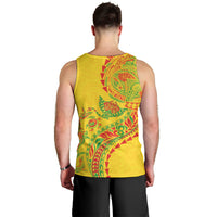 Hawaiian Kakau Tribal Sea Animals Tattoos Men Tank Top Kanaka Maoli Flag Color Inspired