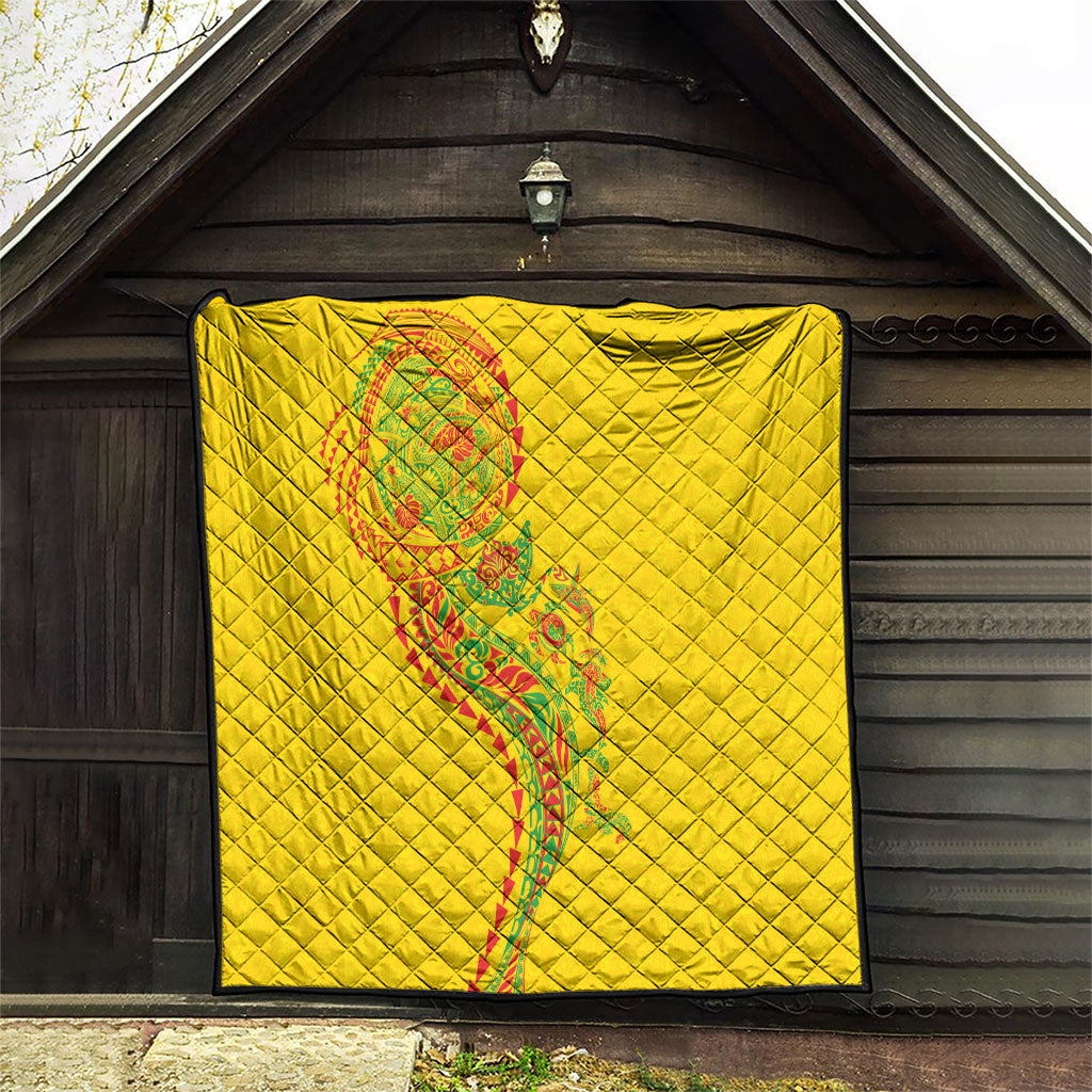 Hawaiian Kakau Tribal Sea Animals Tattoos Quilt Kanaka Maoli Flag Color Inspired