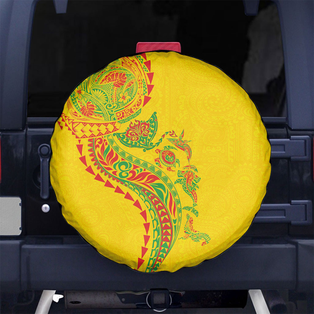 Hawaiian Kakau Tribal Sea Animals Tattoos Spare Tire Cover Kanaka Maoli Flag Color Inspired