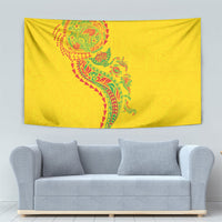 Hawaiian Kakau Tribal Sea Animals Tattoos Tapestry Kanaka Maoli Flag Color Inspired
