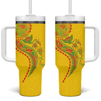 Hawaiian Kakau Tribal Sea Animals Tattoos Tumbler With Handle Kanaka Maoli Flag Color Inspired LT03 One Size: 40 oz Multicolor - Polynesian Pride