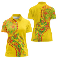 Hawaiian Kakau Tribal Sea Animals Tattoos Women Polo Shirt Kanaka Maoli Flag Color Inspired LT03 - Polynesian Pride