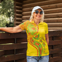 Hawaiian Kakau Tribal Sea Animals Tattoos Women Polo Shirt Kanaka Maoli Flag Color Inspired LT03 - Polynesian Pride