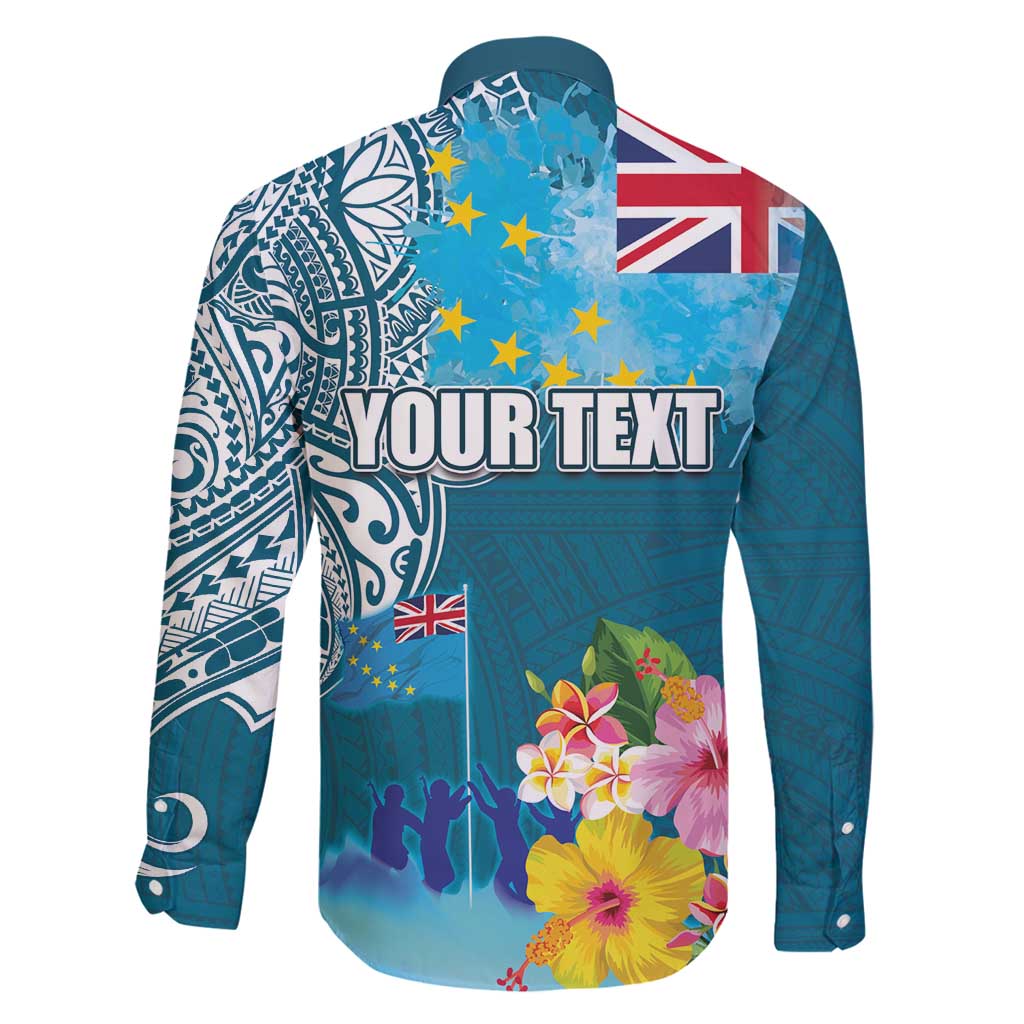Personalised Tuvalu Independence Day Family Matching Mermaid Dress and Hawaiian Shirt Tuvaluan Tribal Flag Style LT03 - Polynesian Pride