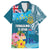 Personalised Tuvalu Independence Day Family Matching Off The Shoulder Long Sleeve Dress and Hawaiian Shirt Tuvaluan Tribal Flag Style