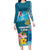 Personalised Tuvalu Independence Day Long Sleeve Bodycon Dress Tuvaluan Tribal Flag Style