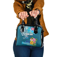 Personalised Tuvalu Independence Day Shoulder Handbag Tuvaluan Tribal Flag Style LT03 One Size Turquoise - Polynesian Pride