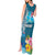 Personalised Tuvalu Independence Day Tank Maxi Dress Tuvaluan Tribal Flag Style