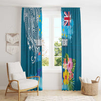 Personalised Tuvalu Independence Day Window Curtain Tuvaluan Tribal Flag Style