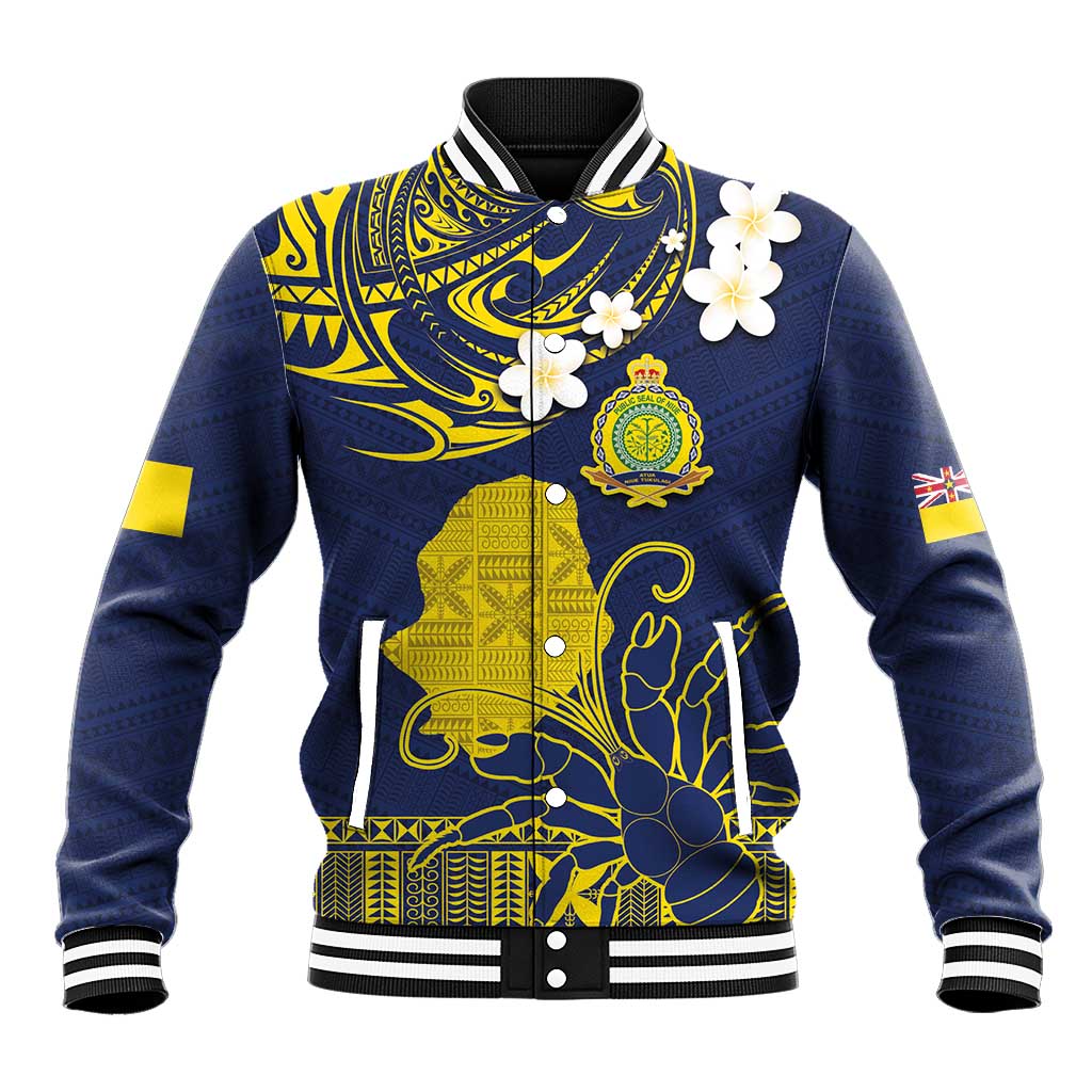 Niue Independence Day Baseball Jacket Hiapo Pattern Fiti Pua and Uga LT03 Unisex Yellow - Polynesian Pride