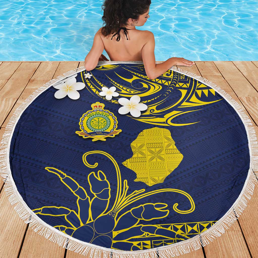 Niue Independence Day Beach Blanket Hiapo Pattern Fiti Pua and Uga