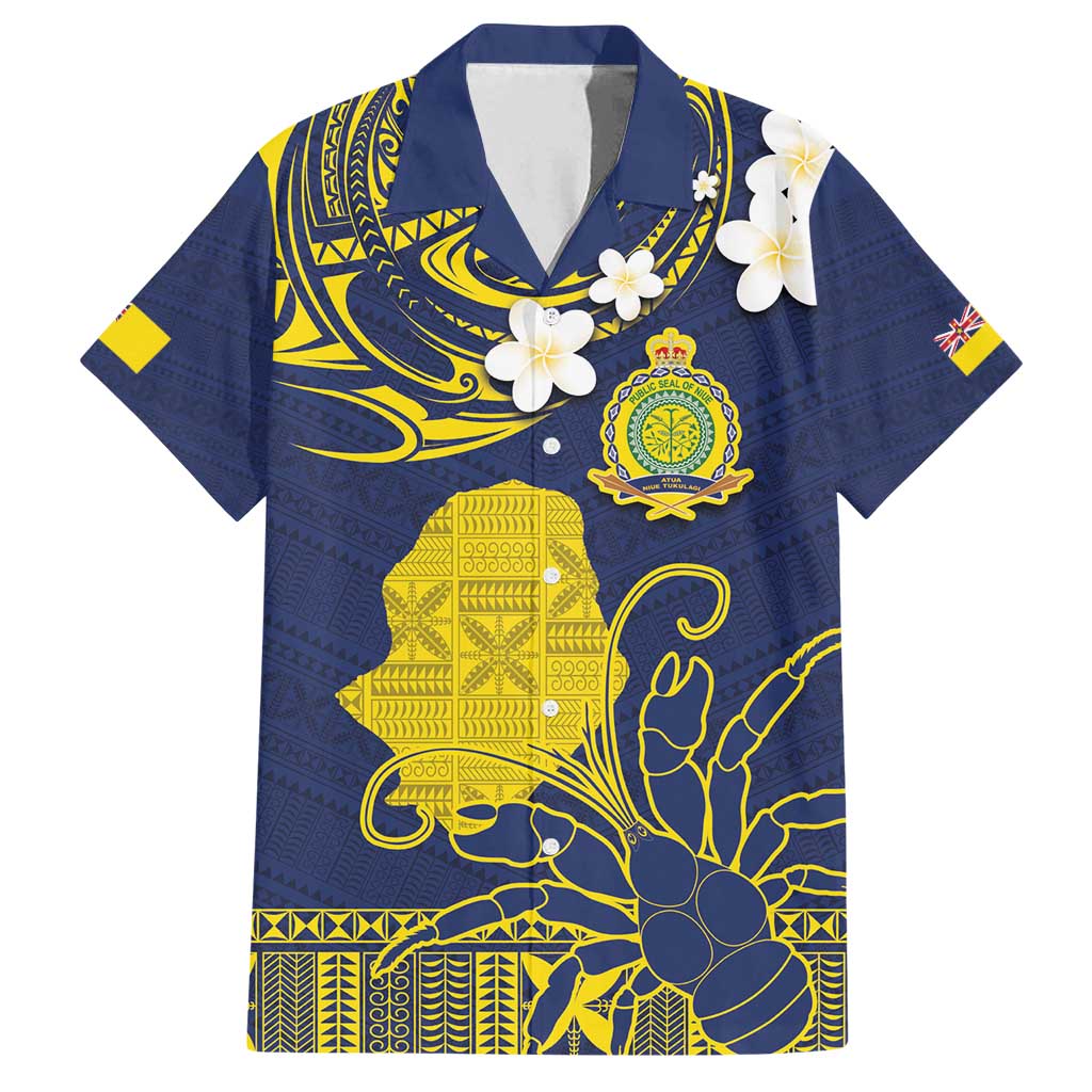 Niue Independence Day Family Matching Long Sleeve Bodycon Dress and Hawaiian Shirt Hiapo Pattern Fiti Pua and Uga