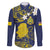 Niue Independence Day Family Matching Off The Shoulder Long Sleeve Dress and Hawaiian Shirt Hiapo Pattern Fiti Pua and Uga