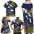 Niue Independence Day Family Matching Off Shoulder Maxi Dress and Hawaiian Shirt Hiapo Pattern Fiti Pua and Uga