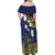 Niue Independence Day Family Matching Off Shoulder Maxi Dress and Hawaiian Shirt Hiapo Pattern Fiti Pua and Uga