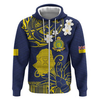 Niue Independence Day Hoodie Hiapo Pattern Fiti Pua and Uga LT03 Zip Hoodie Yellow - Polynesian Pride