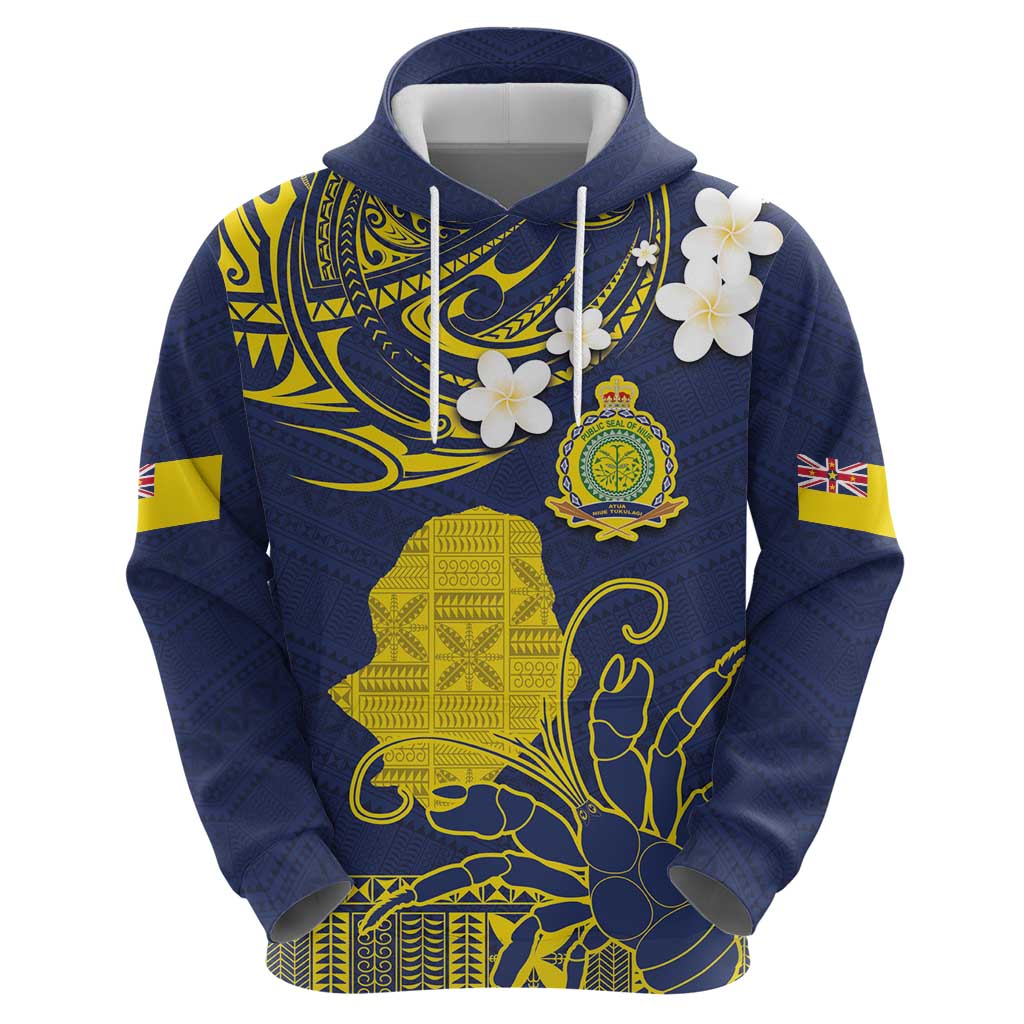 Niue Independence Day Hoodie Hiapo Pattern Fiti Pua and Uga LT03 - Polynesian Pride