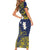 Niue Independence Day Short Sleeve Bodycon Dress Hiapo Pattern Fiti Pua and Uga