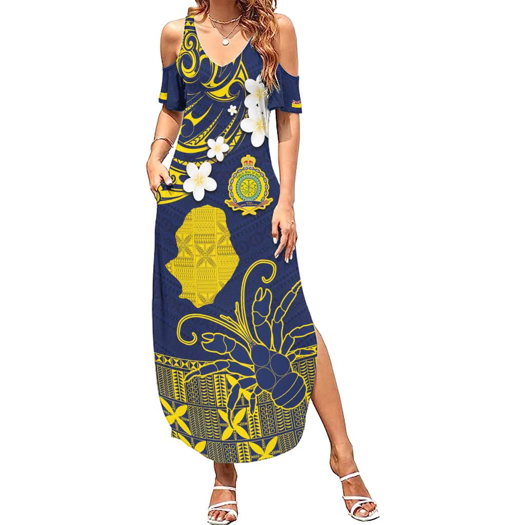 Niue Independence Day Summer Maxi Dress Hiapo Pattern Fiti Pua and Uga