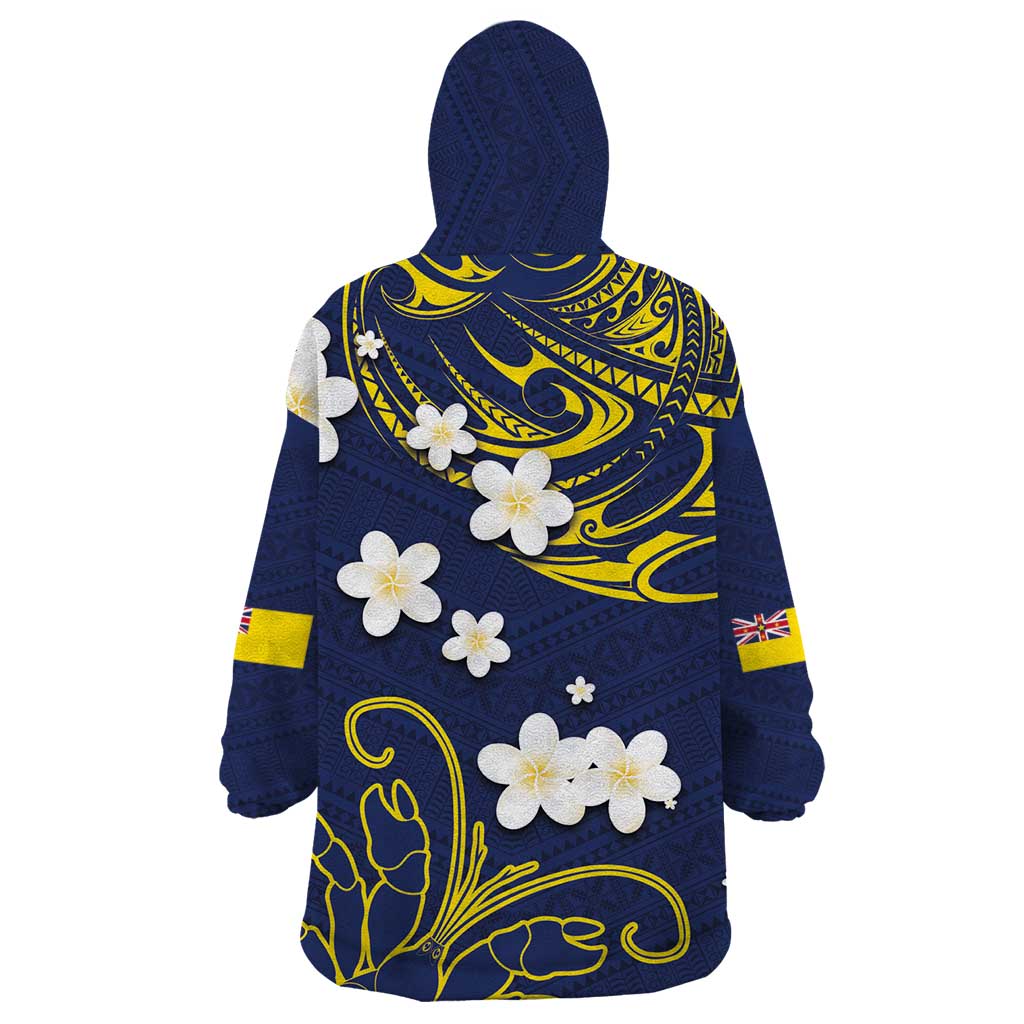 Niue Independence Day Wearable Blanket Hoodie Hiapo Pattern Fiti Pua and Uga LT03 - Polynesian Pride