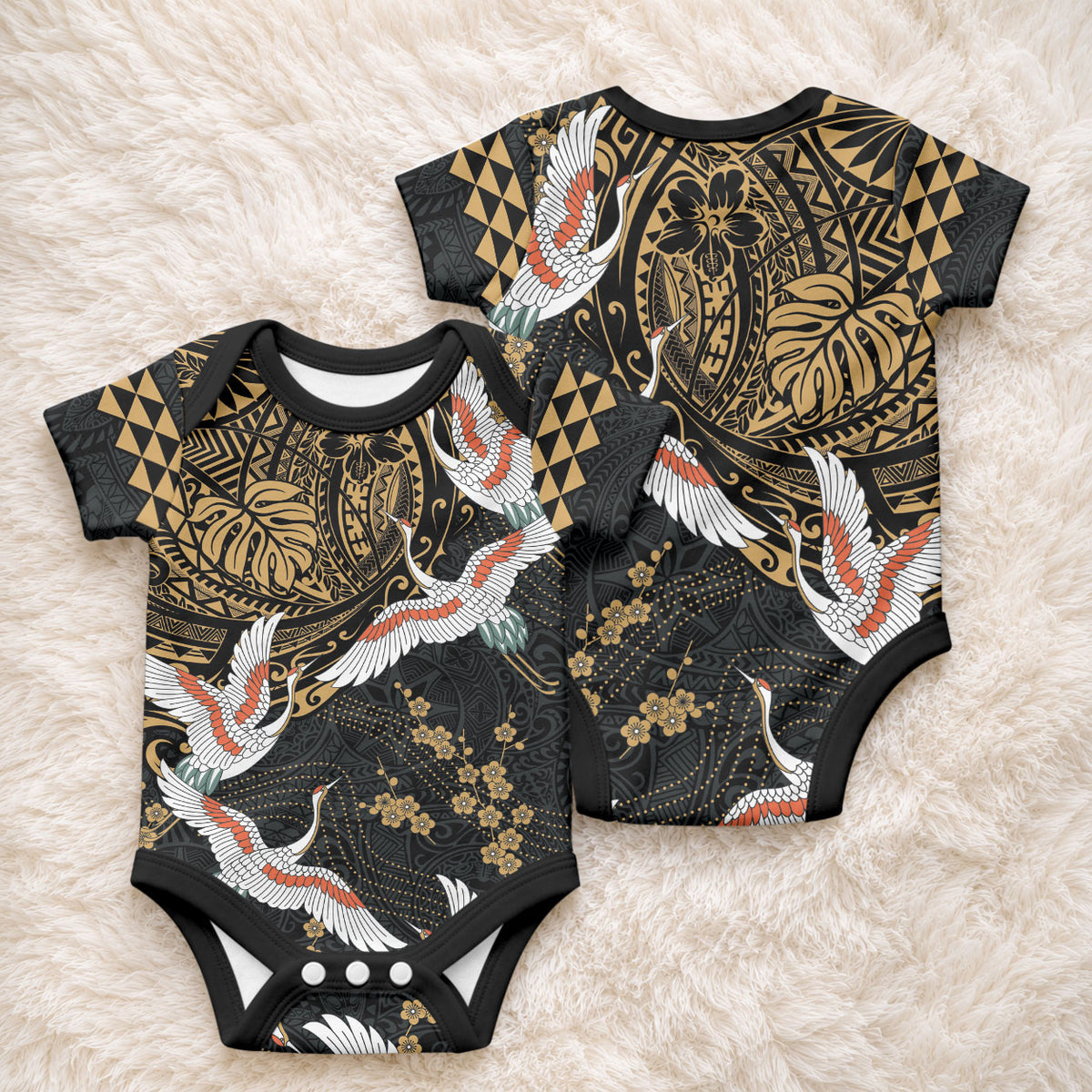Hawaii and Japanese Together Baby Onesie