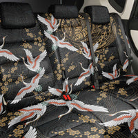 Hawaii and Japanese Together Back Car Seat Cover Cranes Birds with Kakau Pattern