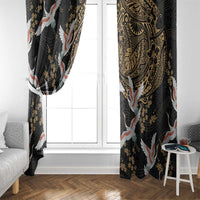 Hawaii and Japanese Together Window Curtain Cranes Birds with Kakau Pattern