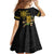 Hawaii and Philippines Together Family Matching Long Sleeve Bodycon Dress and Hawaiian Shirt Warrior Tiki Mask and Filipino Sun Polynesian Style
