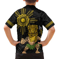 Hawaii and Philippines Together Family Matching Tank Maxi Dress and Hawaiian Shirt Warrior Tiki Mask and Filipino Sun Polynesian Style LT03 - Polynesian Pride