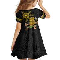 Hawaii and Philippines Together Family Matching Tank Maxi Dress and Hawaiian Shirt Warrior Tiki Mask and Filipino Sun Polynesian Style LT03 - Polynesian Pride