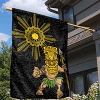 Hawaii and Philippines Together Garden Flag Warrior Tiki Mask and Filipino Sun Polynesian Style LT03 - Polynesian Pride