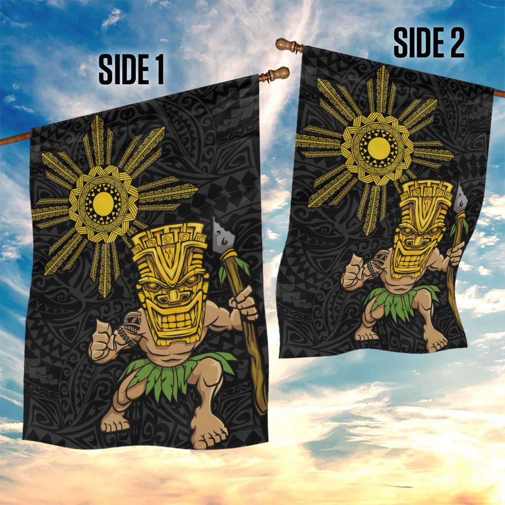 Hawaii and Philippines Together Garden Flag Warrior Tiki Mask and Filipino Sun Polynesian Style LT03 - Polynesian Pride