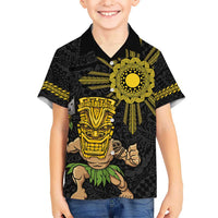 Hawaii and Philippines Together Hawaiian Shirt Warrior Tiki Mask and Filipino Sun Polynesian Style LT03 - Polynesian Pride