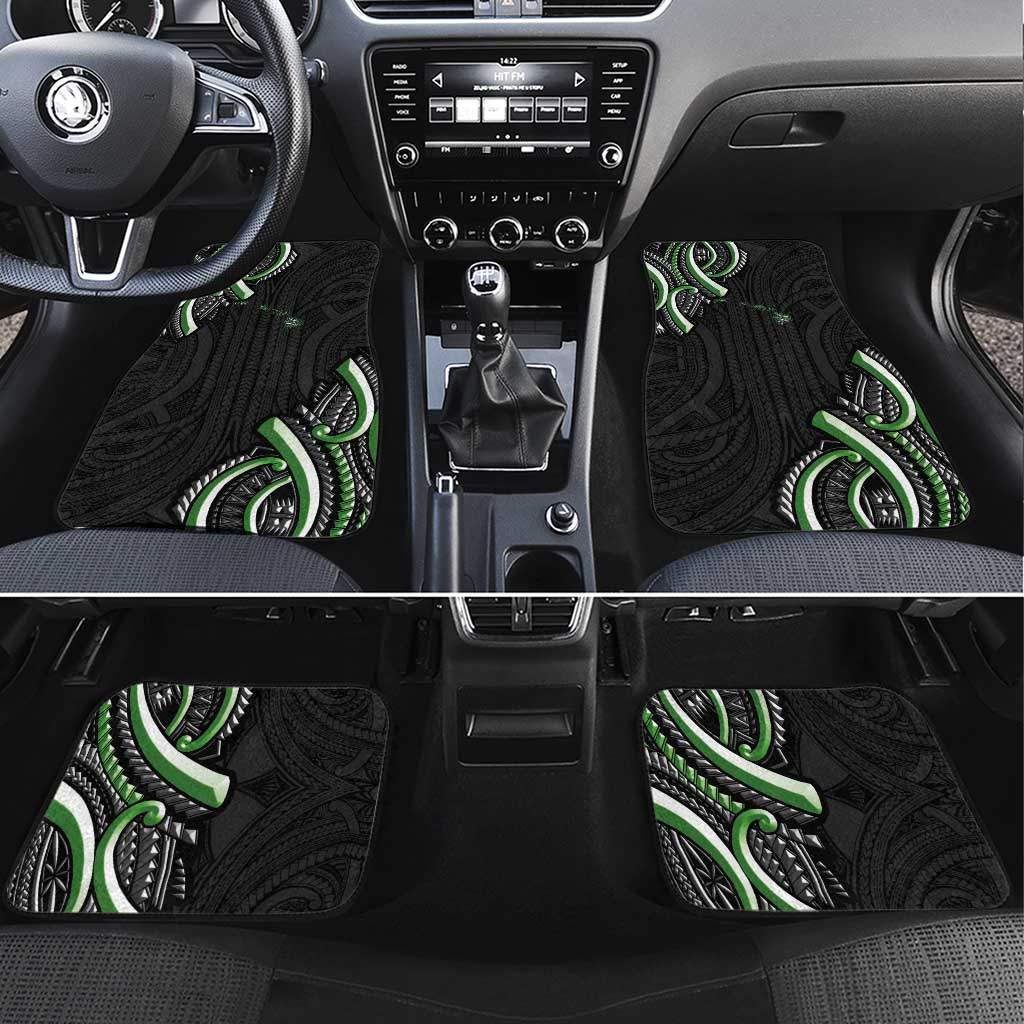 Traditional Art Hawaiian Kakau Tattoos Car Mats Green Color - Polynesian Pride