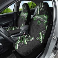 Traditional Art Hawaiian Kakau Tattoos Car Seat Cover Green Color - Polynesian Pride