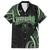Traditional Art Hawaiian Kakau Tattoos Family Matching Off The Shoulder Long Sleeve Dress and Hawaiian Shirt Green Color - Polynesian Pride